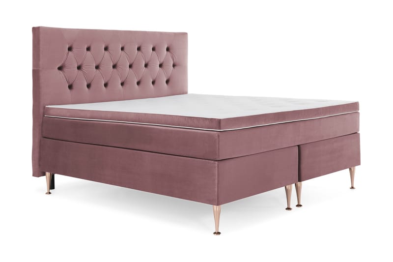 Royal Velvet Komplett Sängpaket 160x200 - Rosa med Höga Rosében - Möbler - Sovrum - Sängar - Kontinentalsängar