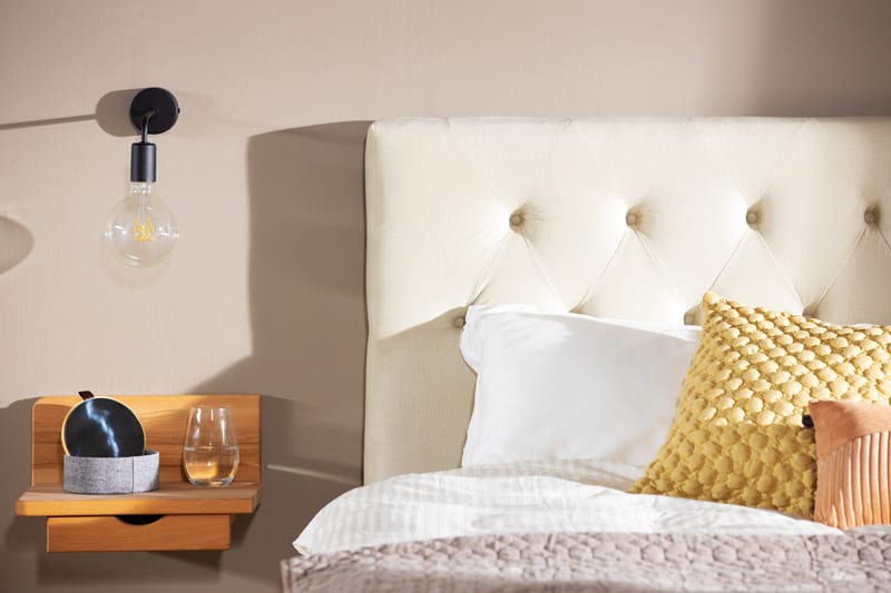 Royal Velvet Komplett Sängpaket 180x200 cm - Beige med låga guldben - Möbler - Sovrum - Sängar - Kontinentalsängar