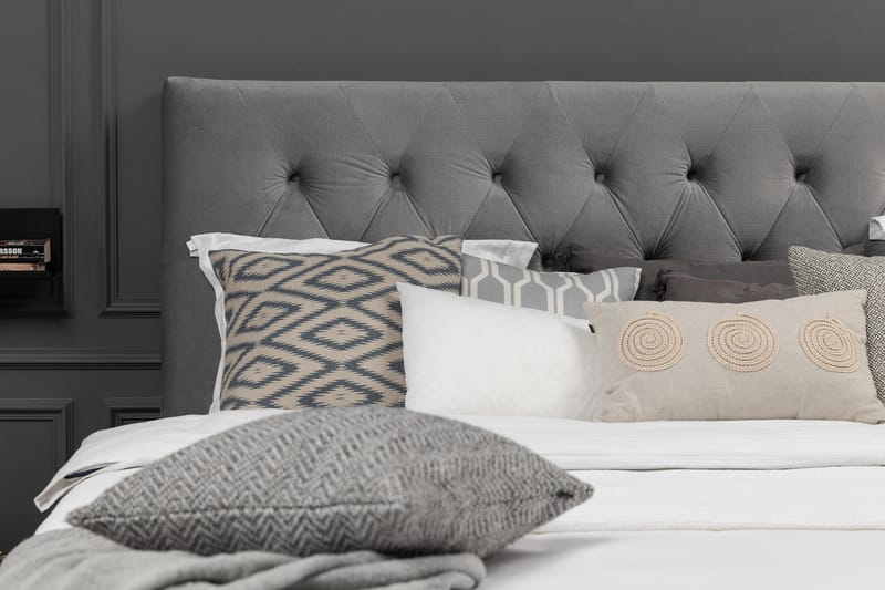 Royal Velvet Komplett Sängpaket 180x200 cm - Ljusgrå med Låga Rosében - Möbler - Sovrum - Sängar - Kontinentalsängar
