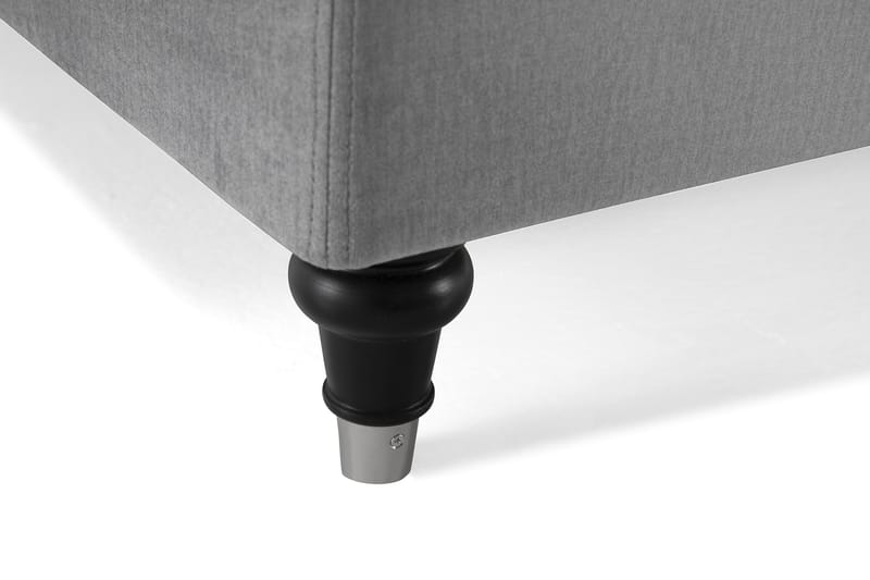 Royal Velvet Komplett Sängpaket 180x200 cm - Ljusgrå med Låga Svarvade Ben - Möbler - Sovrum - Sängar - Kontinentalsängar
