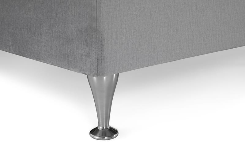 Royal Velvet Komplett Sängpaket 180x200 cm - Ljusgrå Sammet/Låga Silverben - Möbler - Sovrum - Sängar - Kontinentalsängar