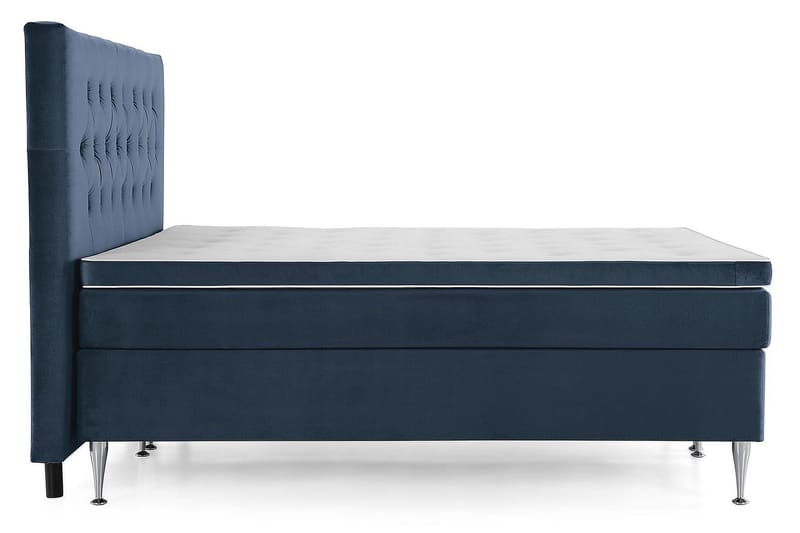 Royal Velvet Komplett Sängpaket 180x200 cm - Mörkblå med Höga Silverben - Möbler - Sovrum - Sängar - Kontinentalsängar