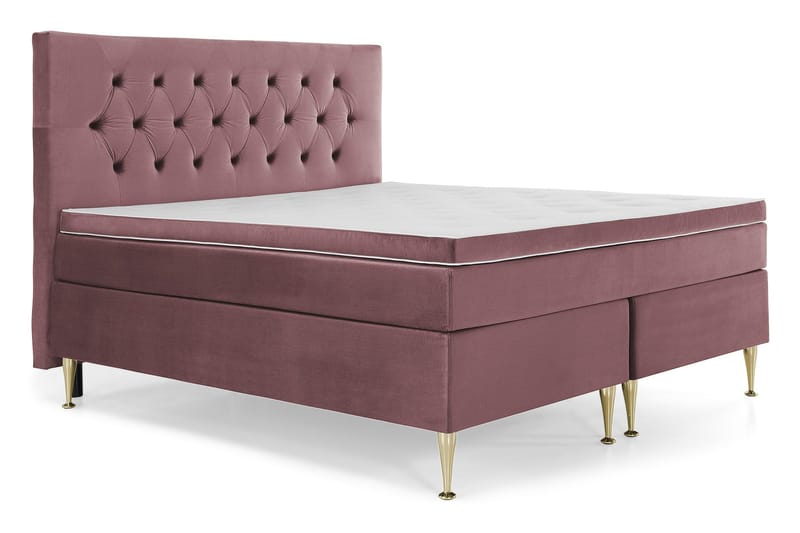 Royal Velvet Komplett Sängpaket 180x200 cm - Rosa med Höga Guldben - Möbler - Sovrum - Sängar - Kontinentalsängar