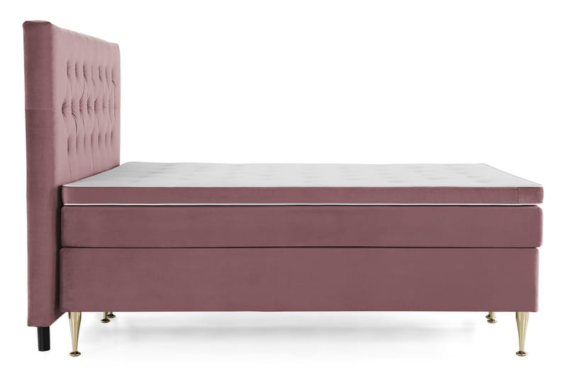 Royal Velvet Komplett Sängpaket 180x200 cm - Rosa med Höga Guldben - Möbler - Sovrum - Sängar - Kontinentalsängar