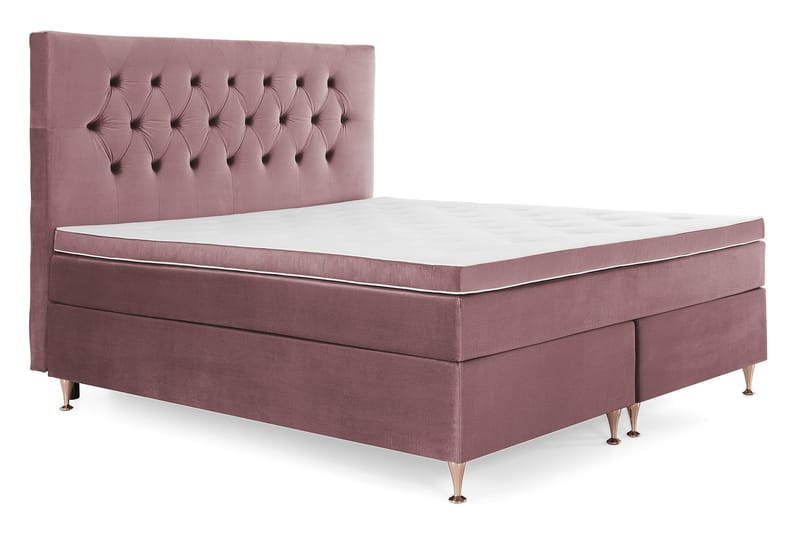 Royal Velvet Komplett Sängpaket 180x200 cm - Rosa med Låga Rosében - Möbler - Sovrum - Sängar - Kontinentalsängar