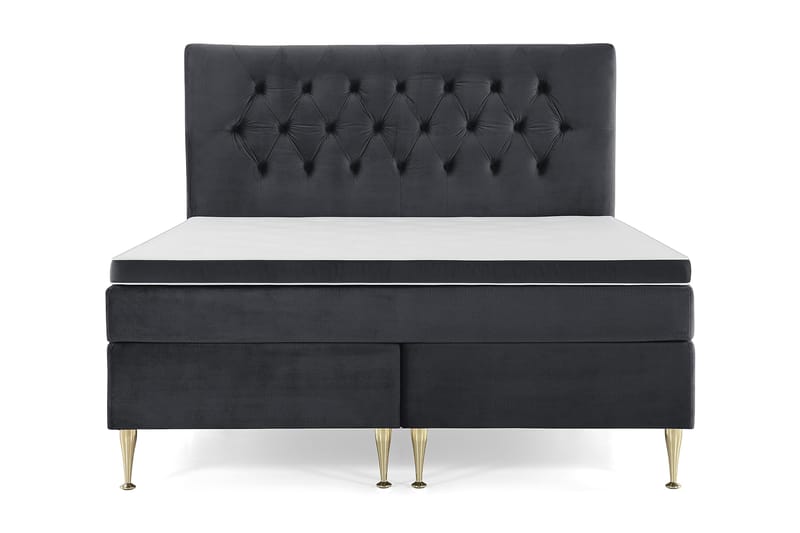 Royal Velvet Komplett Sängpaket 180x200 cm, Svart med Höga Guldben