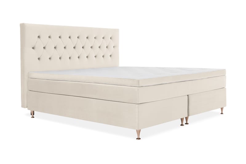 Royal Velvet Komplett Sängpaket 210x210 cm - Beige med låga rosében - Möbler - Sovrum - Sängar - Kontinentalsängar