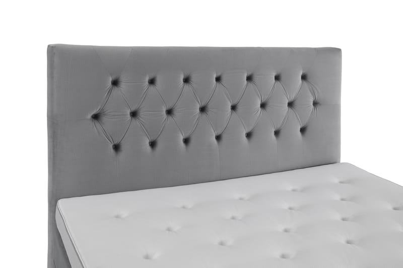 Royal Velvet Komplett Sängpaket 210x210 cm - Ljusgrå med Höga Guldben - Möbler - Sovrum - Sängar - Kontinentalsängar