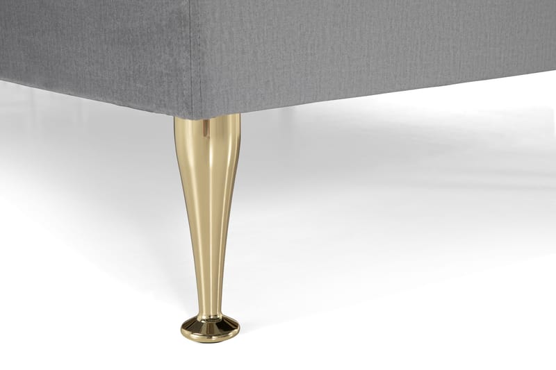 Royal Velvet Komplett Sängpaket 210x210 cm - Ljusgrå med Höga Guldben - Möbler - Sovrum - Sängar - Kontinentalsängar