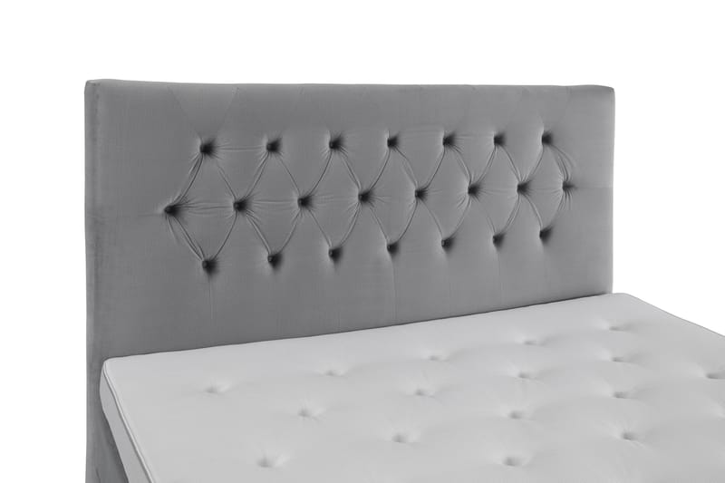 Royal Velvet Komplett Sängpaket 210x210 cm - Ljusgrå med Höga Rosében - Möbler - Sovrum - Sängar - Kontinentalsängar