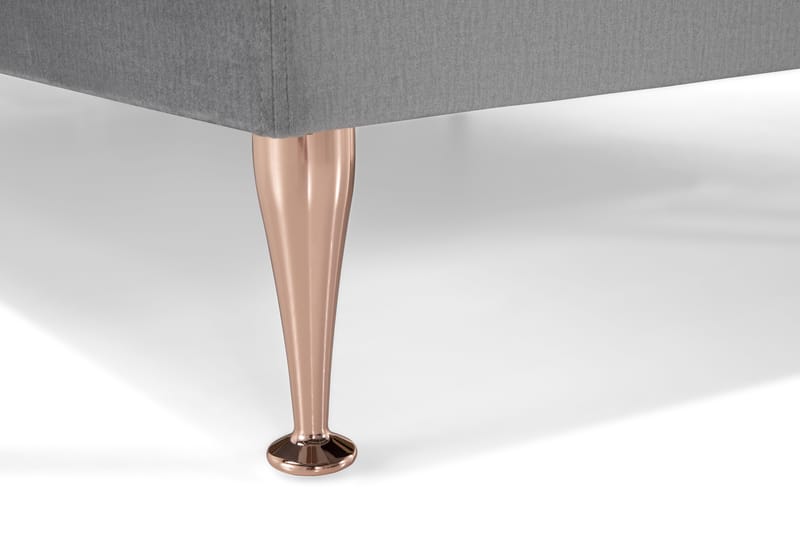 Royal Velvet Komplett Sängpaket 210x210 cm - Ljusgrå med Höga Rosében - Möbler - Sovrum - Sängar - Kontinentalsängar