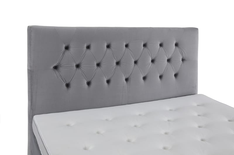 Royal Velvet Komplett Sängpaket 210x210 cm - Ljusgrå med Låga Roséguld ben - Möbler - Sovrum - Sängar - Kontinentalsängar