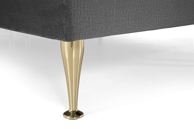 Royal Velvet Komplett Sängpaket 210x210 cm - Mörkgrå med Höga Guldben - Möbler - Sovrum - Sängar - Kontinentalsängar