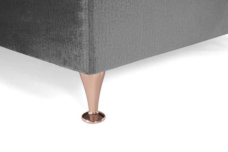 Royal Velvet Komplett Sängpaket 210x210 cm - Mörkgrå med Låga Rosében - Möbler - Sovrum - Sängar - Kontinentalsängar