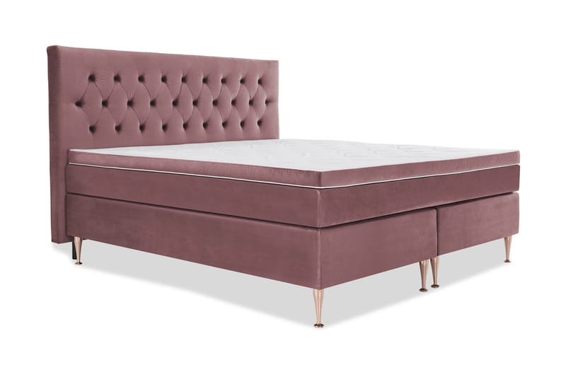 Royal Velvet Komplett Sängpaket 210x210 cm - Rosa med Höga Rosében - Möbler - Sovrum - Sängar - Kontinentalsängar