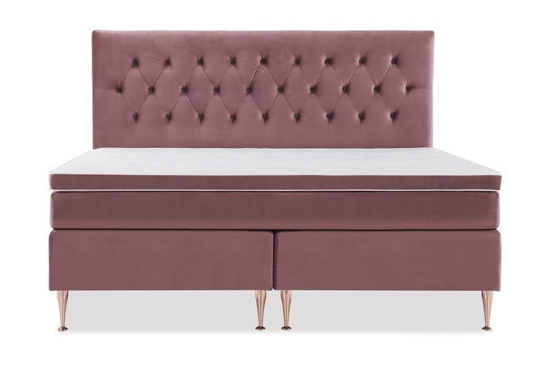 Royal Velvet Komplett Sängpaket 210x210 cm, Rosa med Höga Rosében