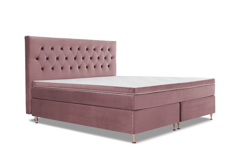 Royal Velvet Komplett Sängpaket 210x210 cm - Rosa med Låga Rosében - Möbler - Sovrum - Sängar - Kontinentalsängar