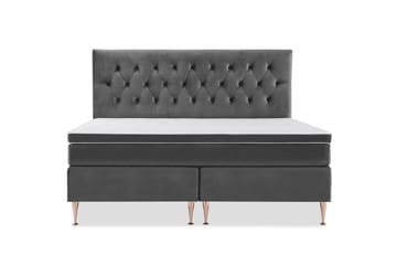 Royal Velvet Komplett Sängpaket 210x210  Mörkgrå med Rosé