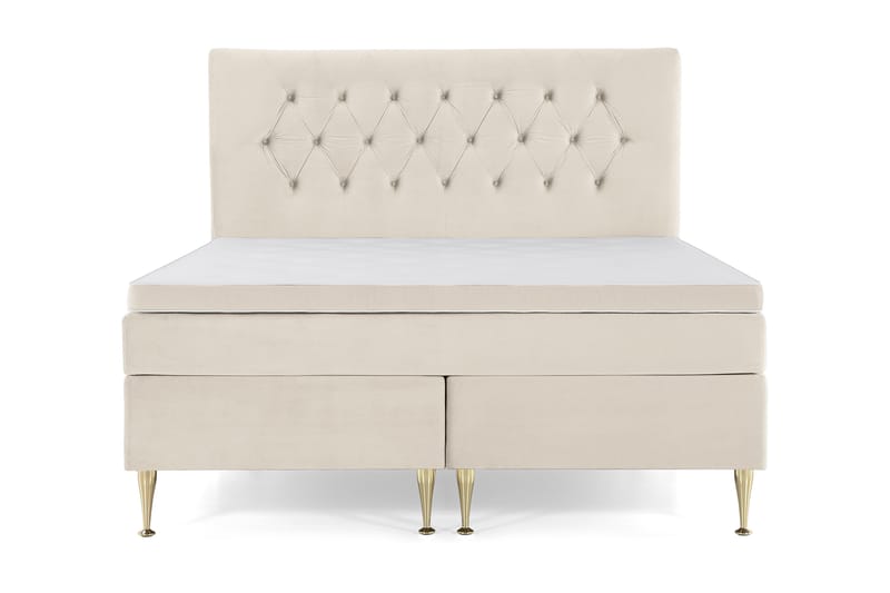 Royal Velvet Komplett Sängpaket Kontinentalsäng 180x200 cm - Beige / Sammet - Möbler - Sovrum - Sängar - Kontinentalsängar