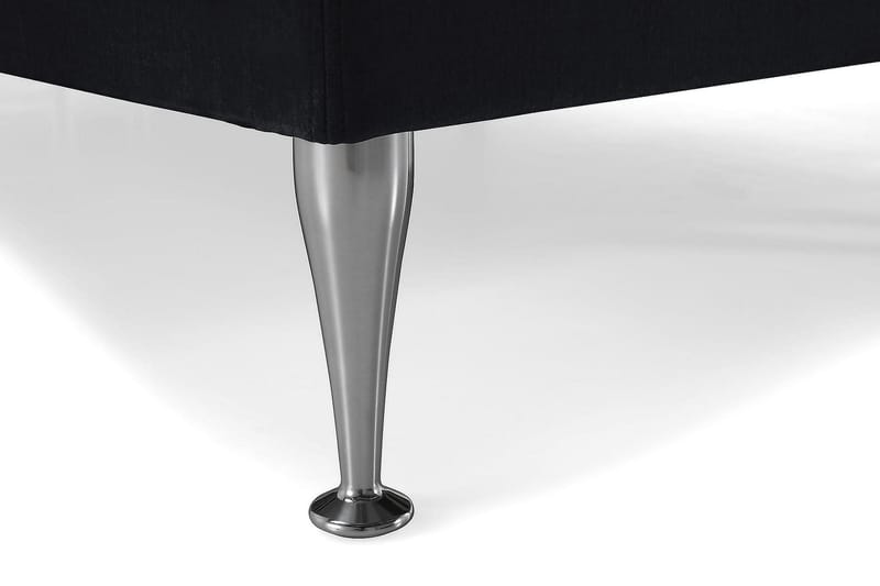 Royal Velvet Komplett Sängpaket Sammetssäng 180x200 cm - Svart med höga silverben - Möbler - Sovrum - Sängar - Kontinentalsängar