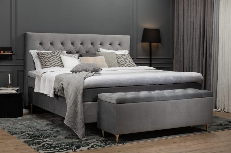 Royal Velvet Kontinentalsäng 160x200 cm - Ljusgrå - Möbler - Sovrum - Sängar - Kontinentalsängar
