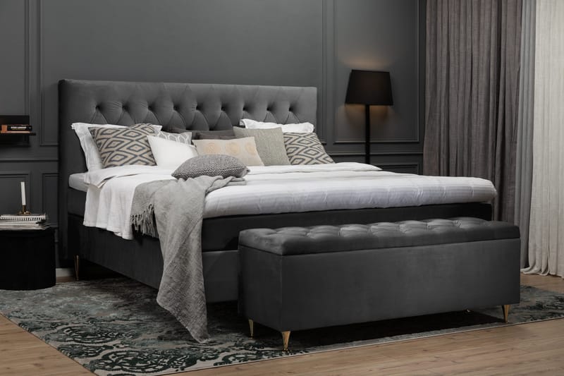Royal Velvet Kontinentalsäng 210x210 cm - Mörkgrå - Möbler - Sovrum - Sängar - Kontinentalsängar