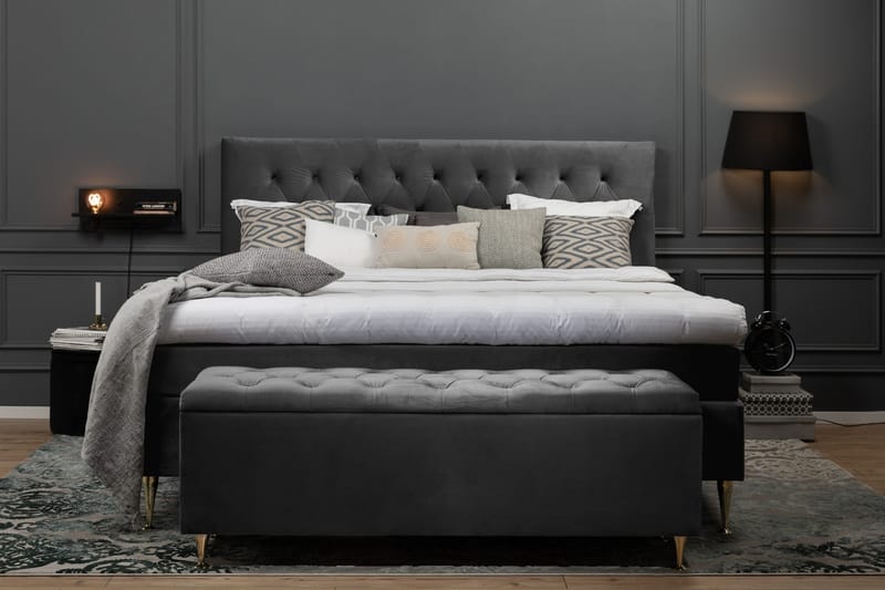 Royal Velvet Kontinentalsäng 210x210 cm - Mörkgrå - Möbler - Sovrum - Sängar - Kontinentalsängar