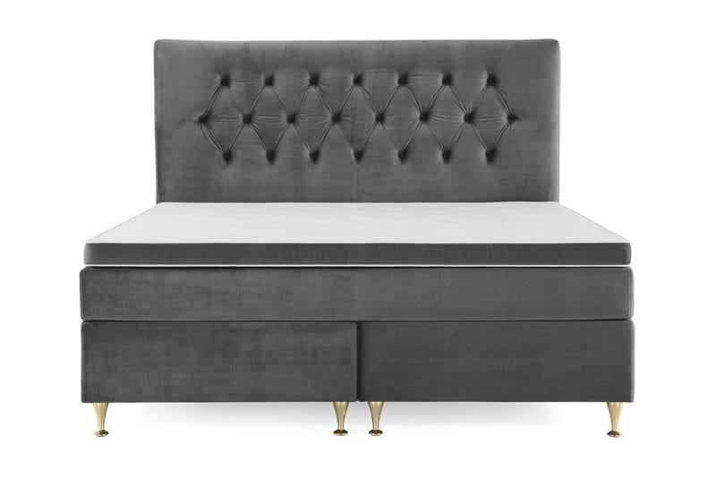 Royal Velvet Kontinentalsäng160x200 cm - Mörkgrå - Möbler - Sovrum - Sängar - Kontinentalsängar