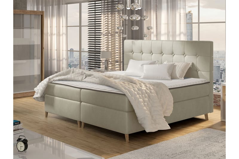 SAHIRA Kontinentalsäng 140x200 cm Beige - Beige - Möbler - Sovrum - Sängar - Kontinentalsängar