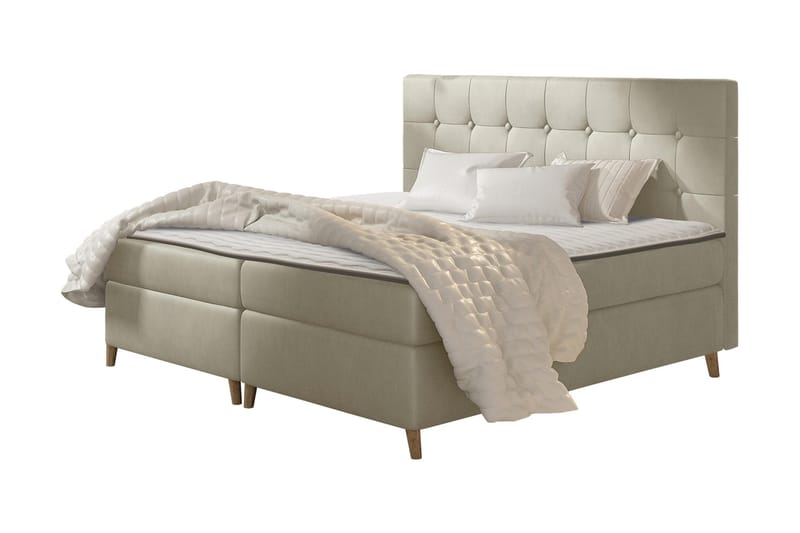 SAHIRA Kontinentalsäng 200x200 cm Beige - Beige - Möbler - Sovrum - Sängar - Kontinentalsängar