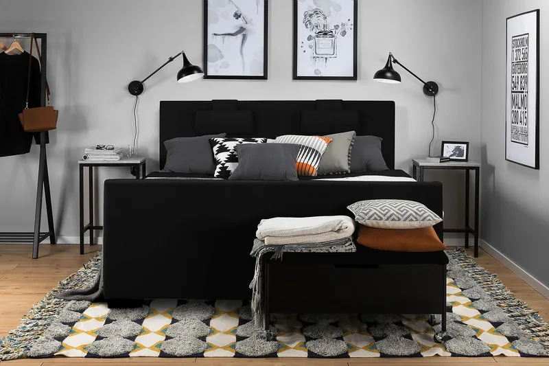 Samantha Kontinentalsäng 160x200 cm - Svart - Möbler - Sovrum - Sängar - Kontinentalsängar