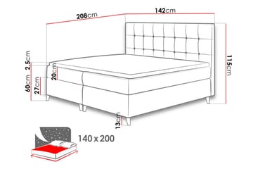 Sandham Kontinentalsäng 140x200 cm - Blå - Möbler - Sovrum - Sängar - Kontinentalsängar