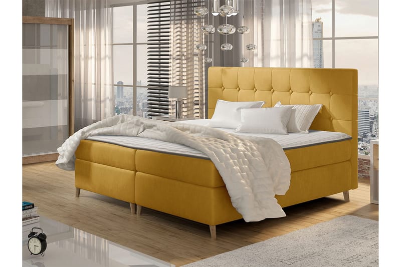 Sandham Kontinentalsäng 140x200 cm - Gul - Möbler - Sovrum - Sängar - Kontinentalsängar