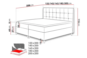 Sandham Kontinentalsäng 180x200 cm - Blå - Möbler - Sovrum - Sängar - Kontinentalsängar