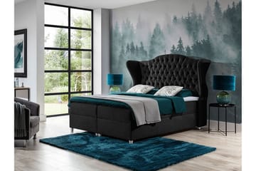Sängpaket – Kontinentalsäng 180x200 cm med Sänggavel + Bäddmadrass med Fasthetsgrad Medium - Svart - Möbler - Sovrum - Sängar - Kontinentalsängar
