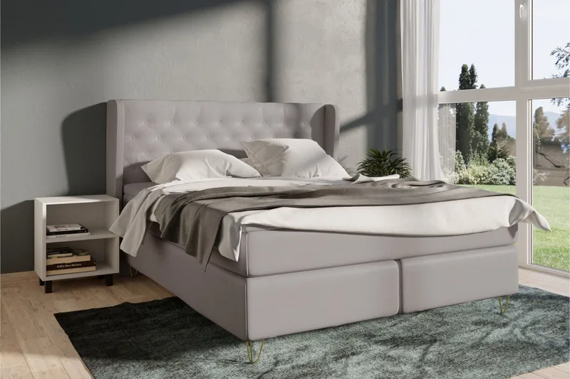 Select No 3 Komplett Sängpaket 120x200 Fast - Ljusgrå/Koppar - Möbler - Sovrum - Sängar - Kontinentalsängar