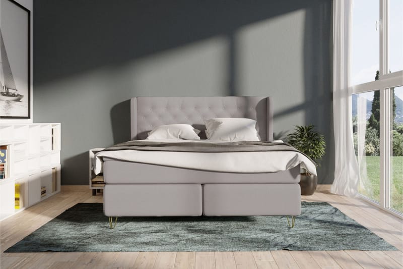 Select No 3 Komplett Sängpaket 120x200 Fast - Ljusgrå/Koppar - Möbler - Sovrum - Sängar - Kontinentalsängar