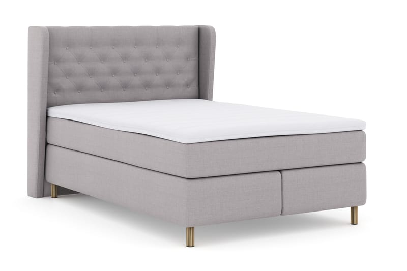 Select No 3 Komplett Sängpaket 140x200 Fast - Ljusgrå/Koppar - Möbler - Sovrum - Sängar - Kontinentalsängar
