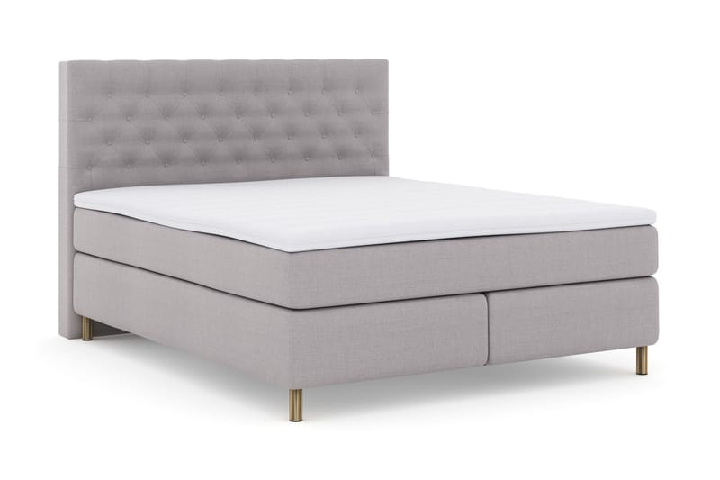 Select No 3 Komplett Sängpaket 210x210 Fast - Ljusgrå/Koppar - Möbler - Sovrum - Sängar - Kontinentalsängar
