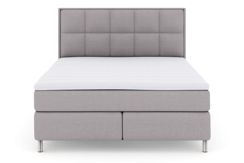 Select No 3 Komplett Sängpaket 210x210 Medium, Ljusgrå/Metall