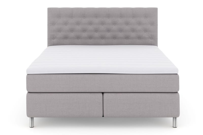 Select No 3 Komplett Sängpaket 210x210 Medium, Ljusgrå/Metall