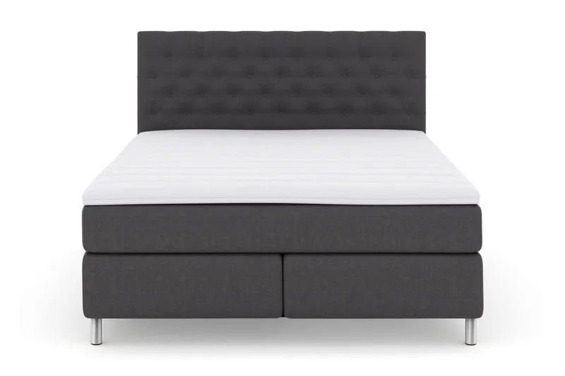 Select No 3 Kontinentalsäng 180x200 Fast/Medium, Mörkgrå/Metall