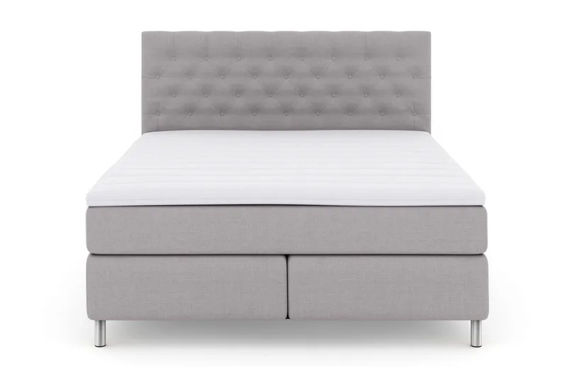 Select No 3 Kontinentalsäng 210x210 Medium, Ljusgrå/Metall