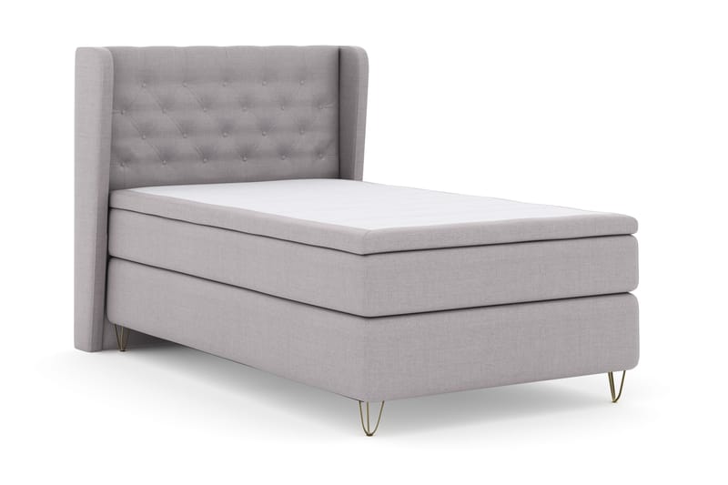 Select No 4 Komplett Sängpaket 120x200 Fast - Ljusgrå/Metall V-form - Möbler - Sovrum - Sängar - Kontinentalsängar