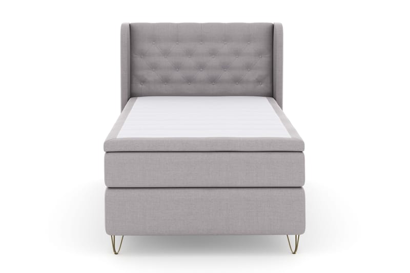 Select No 4 Komplett Sängpaket 120x200 Fast - Ljusgrå/Metall V-form - Möbler - Sovrum - Sängar - Kontinentalsängar