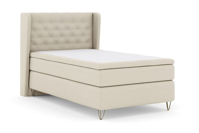 Select No 4 Komplett Sängpaket 120x200 Medium - Beige/Metall V-form - Möbler - Sovrum - Sängar - Kontinentalsängar