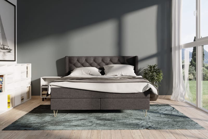 Select No 4 Komplett Sängpaket 120x200 Medium - Mörkgrå/Koppar - Möbler - Sovrum - Sängar - Kontinentalsängar