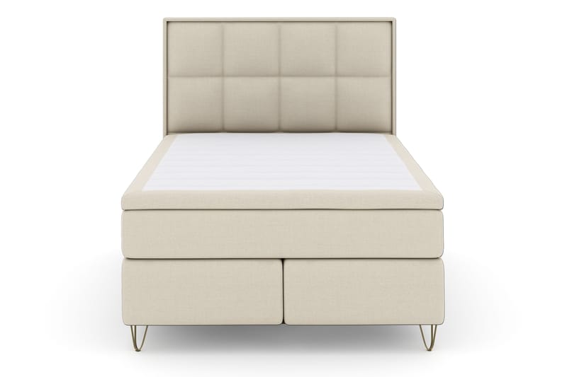Select No 4 Komplett Sängpaket 140x200 Fast - Beige/Metall V-form - Möbler - Sovrum - Sängar - Kontinentalsängar