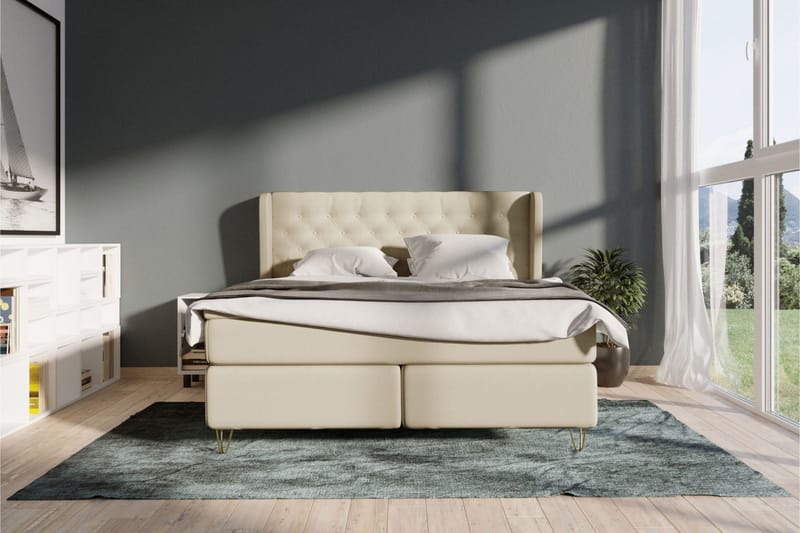 Select No 4 Komplett Sängpaket 140x200 Fast - Beige/Silver - Möbler - Sovrum - Sängar - Kontinentalsängar