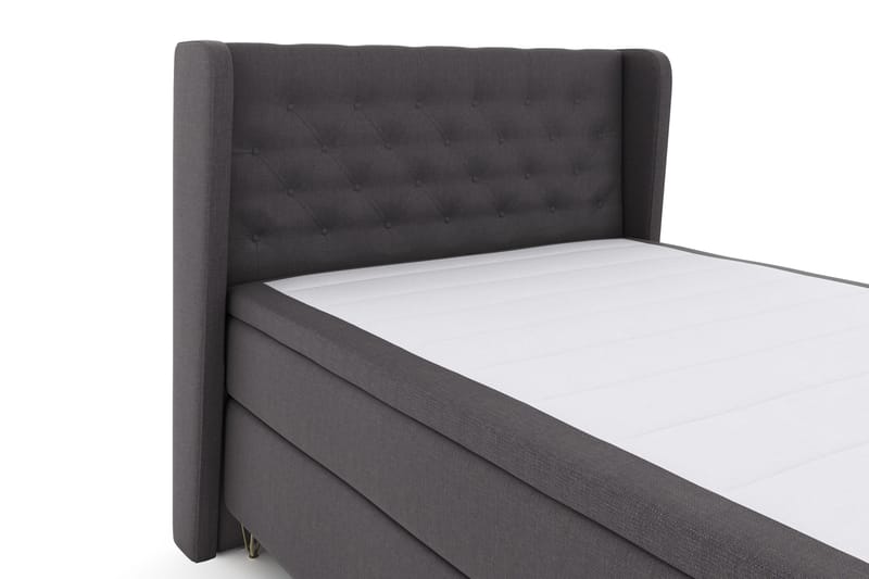 Select No 4 Komplett Sängpaket 140x200 Fast - Mörkgrå/Metall V-form - Möbler - Sovrum - Sängar - Kontinentalsängar